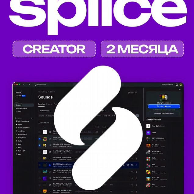 Splice Creator на 2 месяца (400 кредитов)