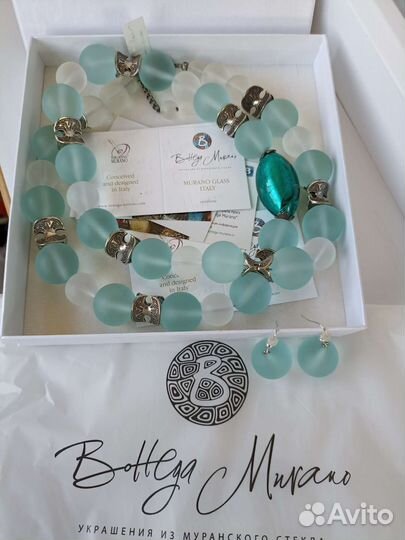 Комплект(ожерелье+серьги) Bottega Murano