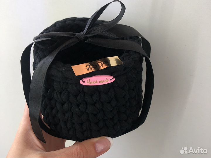 Корзинка из трикотажной пряжи