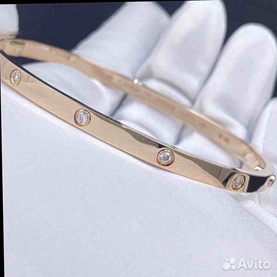 Браслет Cartier Love розовое золото 0,12ct