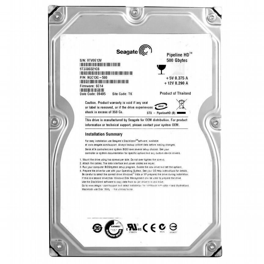 [ST3500321CS] Жесткий Диск Seagate 500gb Sata2 3.5 St3500321cs