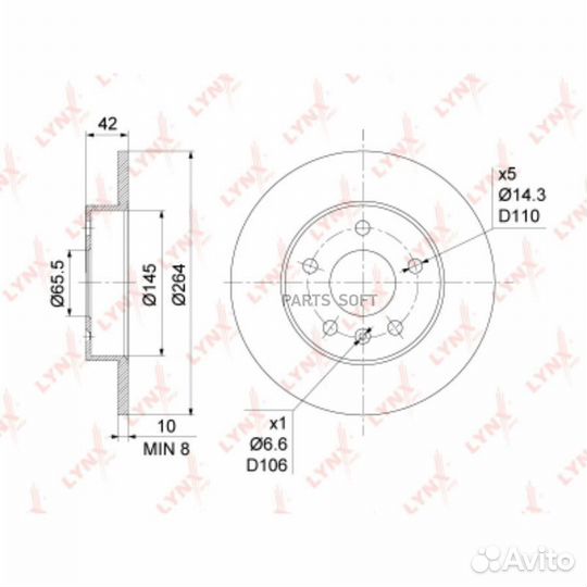 Lynxauto BN-1119 Диск тормозной opel astra 98/meri