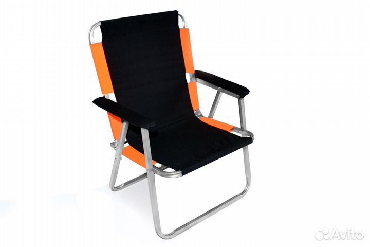 Кресло-шезлонг с подушкой карманом в чехле черное