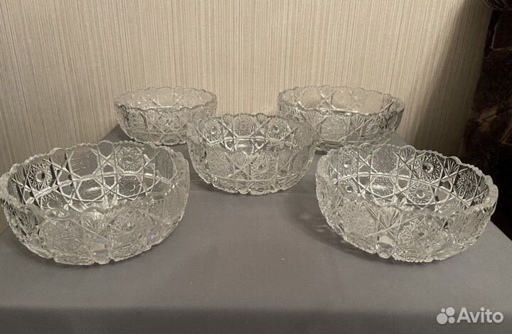 Ваза для фруктов и конфет, салатник хрусталь СССР