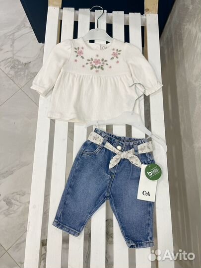 Комплект для девочки 62 c&a лонслив джинсы
