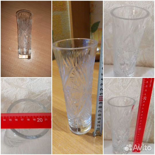 Хрустальные вазы СССР, 3 шт