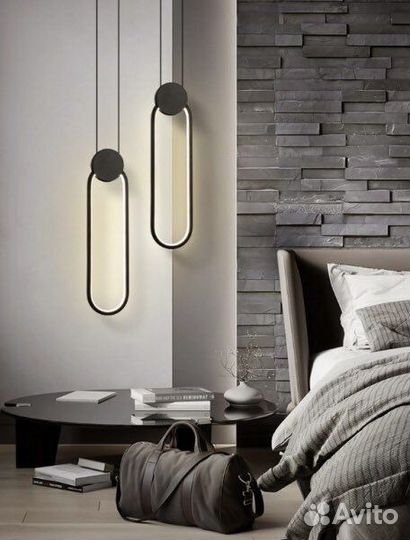 Светильник подвесной 8792 черный D380*100/LED