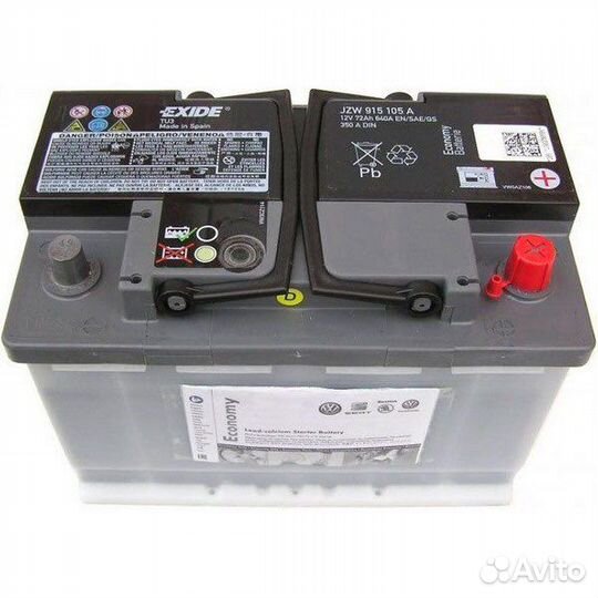 Аккумулятор Exide 72ah на Skoda Octavia