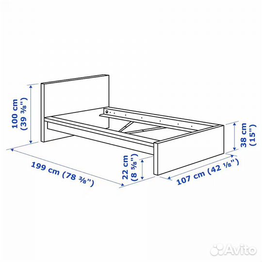 Кровать IKEA Malm