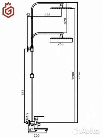 Душевая стойка со смесителем Frap F24802, сатин