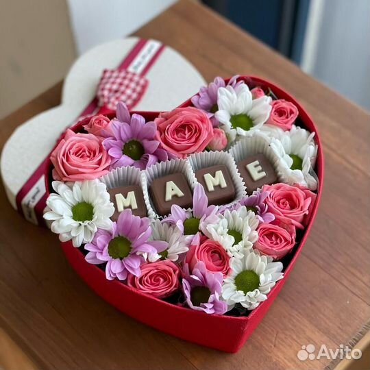 Сердце из цветов 043