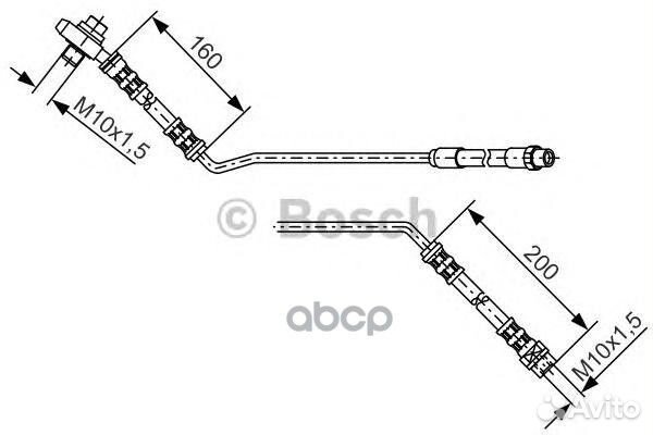 Шланг тормозной зад прав 1987476055 Bosch