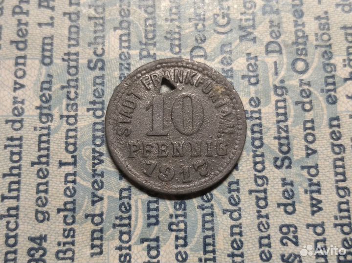 Германия - Франкфурт-на-Майне - Нотгельд - 10 пфен