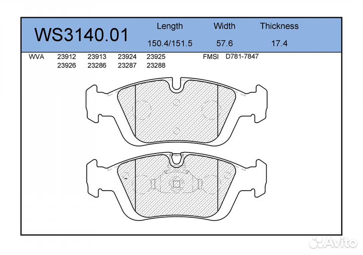 Колодки передние BMW E36