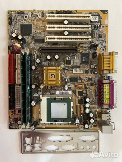 Материнская плата S370 mATX + процессор Cel 1,2 +
