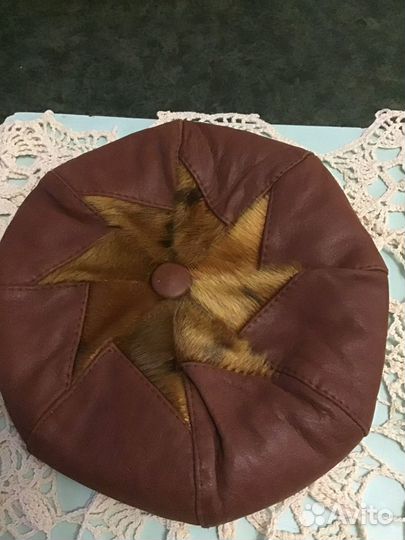 Шарф махеровый,шапка,перчатки,кожаный берет