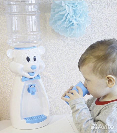 Детский кулер Акваняня Мышка белая с голубым