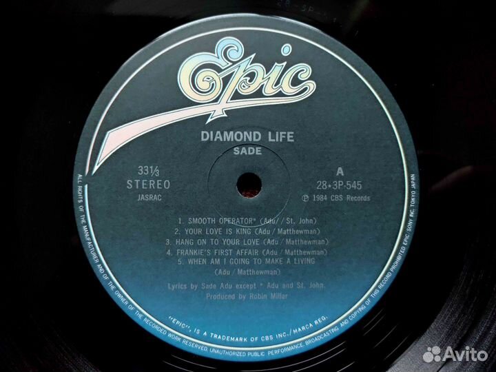 Sade – Diamond Life – оригинал Japan 1st 1984 v4