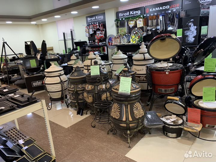 Гриль-барбекю керамический зеленый 31 см