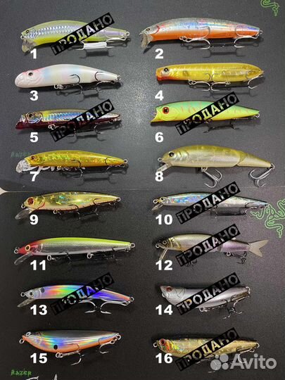 Воблеры Daiwa, O.S.P, Megabass, EverGreen, Yo-Zuri