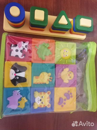 Кубики резиновые, сортер