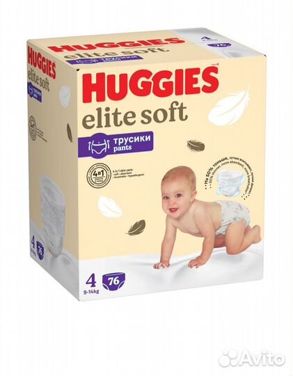 Бокс трусиков Huggies elite soft 4 разм.76шт