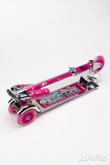 Самокат трехколесный action-701 розовый