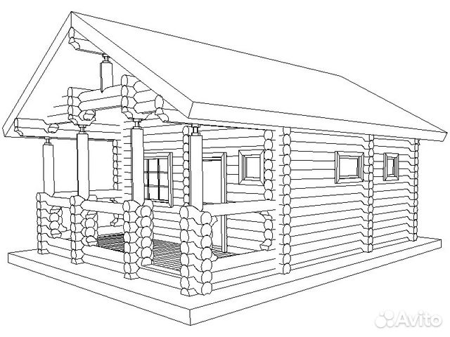 Деревянный сруб рисунок