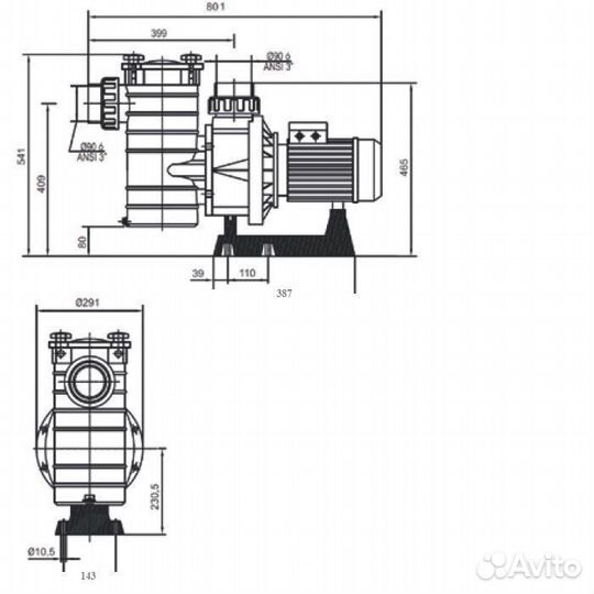 Насос Hayward HCP38453E KAP450 T1 IE3(380В,66м3/ч)