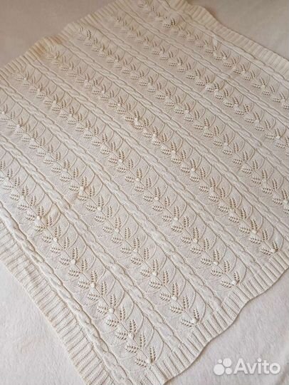 Вязаный плед ручная работа