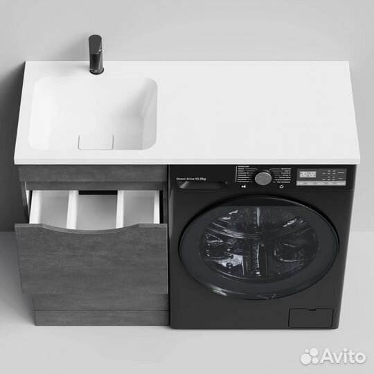 Тумба под стиральную машину 110см Smile серый