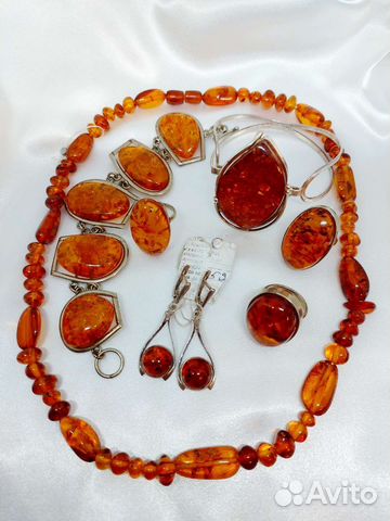 Янтарь винтаж ссср.Серьги,кольца,браслет,бусы