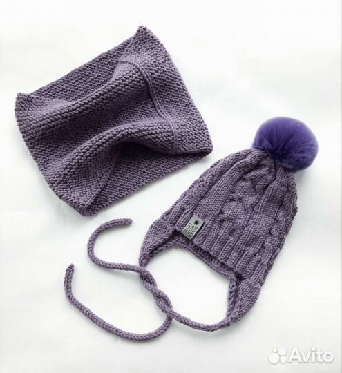 Шапочка и снуд для новорожденного