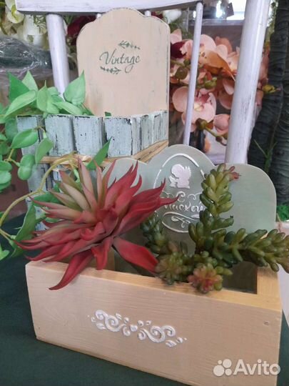 Ящики декоративные из дерев состаривание