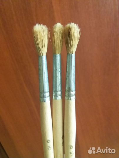 Кисти художественные 5 номер колонок 3 штуки
