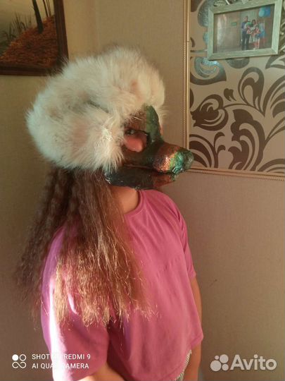 Маска раптора папье маше