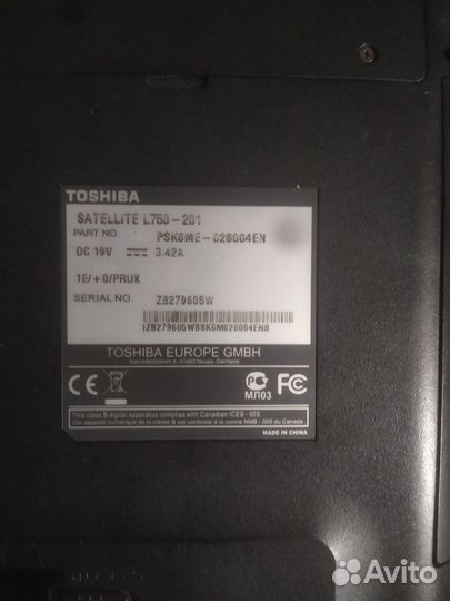 Toshiba satellite l750 -201 intel core i3