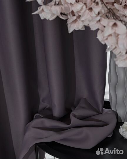 Шторы блэкаут амадео темно-лиловый новые пошив