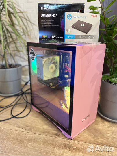 Розовый компьютер с Грутом и 1650