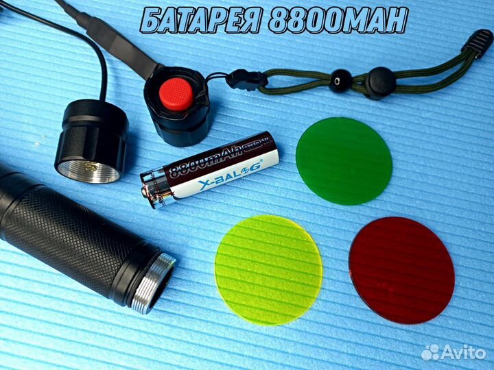 Фонарь подствольный с креплением + 4 цветных линз