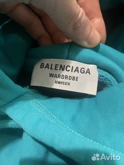 Худи Balenciaga Bb Turquoise Corp