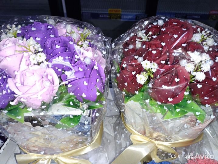 Цветы из мыльных роз