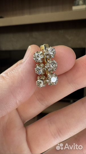 Золотые серьги Светофор с бриллиантами 0,90ct