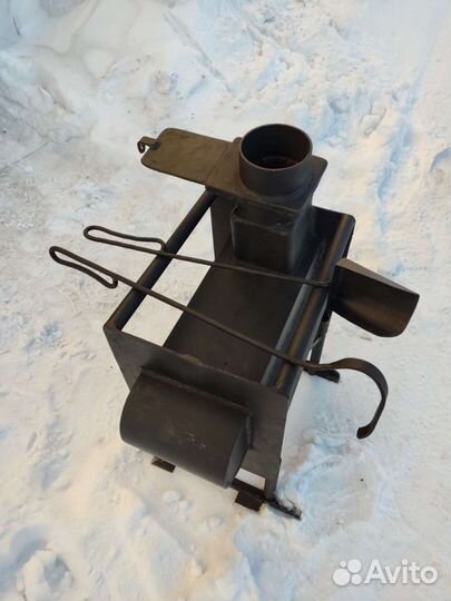 Печь буржуйка стальная с дымооборотом