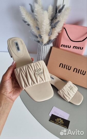 Шлепанцы miu miu