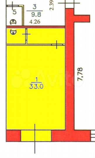 Свободного назначения, 33 м²