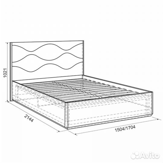 Кровать 1,6 Люкс Зара дуб сонома/белый