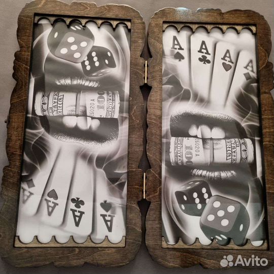 Нарды ручной работы со стеклом