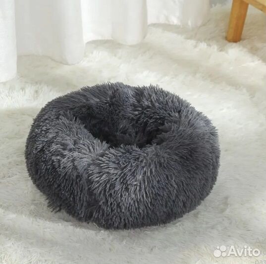 Меховая Лежанка для щенков и кошек. Круглая 38 см