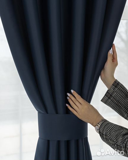 Шторы блэкаут марсель индиго готовые и на заказ